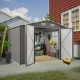 thumbnail image 3 of 10 x 8 FT Outdoor Storage Shed, Large Metal Lockable Storage House with Air Vent, Clear Window Garden Tool Shed for Bicycles, Tools, Lawnmowers, Backyards, Patios, Lawns, 3 of 9