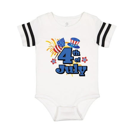 

Inktastic 4th of July with Stars Hat and Fireworks Gift Baby Boy or Baby Girl Bodysuit