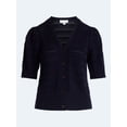 thumbnail image 5 of Free Assembly's Women's Cotton Crochet Cardigan Sweater with Puff Sleeves, Sizes XS-4X, 5 of 5