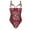 Wine, variant on Women Lace Sexy Lingerie Gauze One-Piece Garment Lace Pajamas Underwear, Open-Back Chemise with Thigh High Stockings, Push-Up Corset with Lace Detailing, See-Through Negligee for Role Play Scenarios