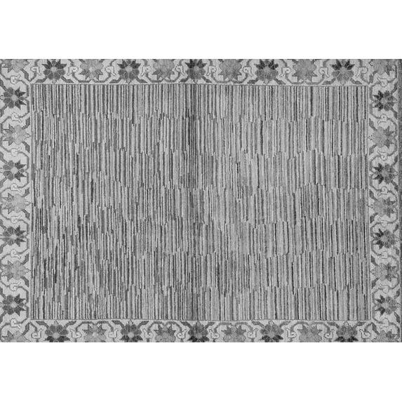 Ahgly Company Indoor Rectangle Abstract Gray Modern Area Rugs, 7' x 9'