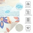thumbnail image 3 of Yayeee Bath Rug for Bathroom Floor Non Slip Rectangle Fluffy Soft Absorbent Mat, 16"x24", Blue Retro Flower, 3 of 7