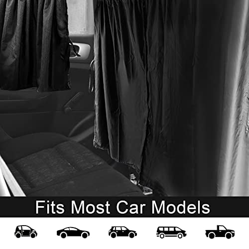 Set of 3 Privacy Curtains for Car,SUV,Van - Includes 1 Rear Seat Divider & 2 Side Windows Divider Curtains for Camping & Sleeping