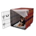 thumbnail image 2 of Orange Dog Crate Cover, Abstract Hand Drawn Ethno Pattern Tribal Borders Doodle Style, Easy to Use Pet Kennel Cover for Medium Large Dogs, 35" x 23" x 27", Orange Red Plum, by Ambesonne, 2 of 6