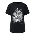 thumbnail image 1 of Mujeres Fahion Cuello redondo Mangas caídas Hombro Camiseta Estampado de calavera Blusa Túnica Tops Fridja  zx1910, 1 of 7