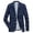 Blue, variant on Jean Jacket for Men Solid Color Lapel Button Down Slim Suit Straight Cuffs With Pocket Casual Denim Outwear