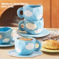 thumbnail image 4 of Taza de Espresso de 10oz Linda de Cerámica Azul Blanca con Nube, Juego de Platos, Taza para Beber, 4 of 7