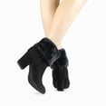 thumbnail image 2 of Unique Bargains Women's Faux Fur Block Heel Round Toe Ankle Boots, 2 of 7