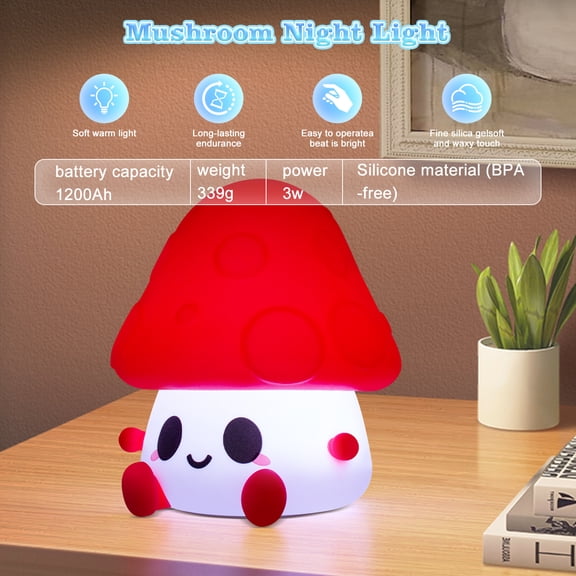 A Strawberry-Shaped Night Light,With Touch Control,Perfect As A Bedside Lamp,USB Rechargeable,Suitable For Bedroom and Living Room Decoration,and A Great Birthday Gift,Red