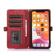 thumbnail image 2 of Mantto iPhone 11 case, PU Leather Flip Retro Shockproof Magnetic Zipper Wallet Stand Case Cover for iPhone 11  6.1 inch,Red, 2 of 10