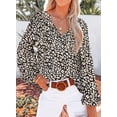 thumbnail image 2 of ORUYROP Blouses Décontractées Boho à Imprimé Floral Col en V Manches Longues Amples pour Femmes, 2 of 5
