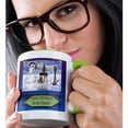 thumbnail image 2 of 3drose, Snowman with Bunny Friends 3d Merry Christmas to Cousin, 15oz Two-tone Green Mug, 2 of 6