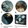 thumbnail image 3 of Designart "Haven of Childhood Memories in Blue II" People Framed Wall Art - Traditional Blue Nursery Entryway Framed Wall Art, 3 of 6