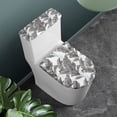 thumbnail image 2 of HELLHERO Leaf Pattern Soft Polyester Toilet Seat Lid Cover Fits All Toilet Shapes Bathroom Toilet Cozy Set & Stays in Place for Household, 2 of 7