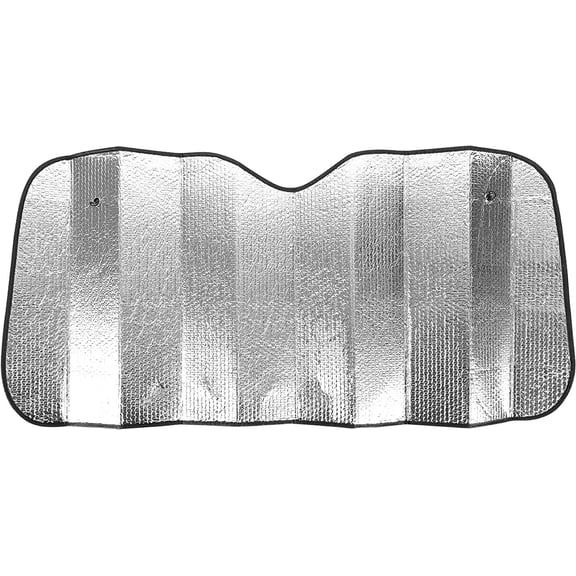 Silver Car Foldable Sun Shade - Zone Tech Accordion Metallic Reflective Car Sun Shade