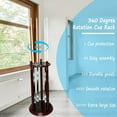 thumbnail image 2 of Revolving Billiard Cue Rack, Pool Stick Holder Floor Stand holds 9 Pool Table Sticks, Made of 100% Solid Wood (Mahogany), 2 of 5