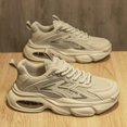 thumbnail image 7 of Men's Sneakers - Beige/, Thick Cushioned Sole, Breathable PU Upper & Non-Slip Rubber Outsole, Stability Support Lace-Up Shoes for Running, Gym, Everyday - All-Season Dad Shoes, Running Footwear, 7 of 7