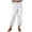 White, variant on ABATAB Cotton Linen Pants for Women Button Lounge Harem Trousers Drawstring Elastic Waist Summer Beach Pants Outfits with Pockets