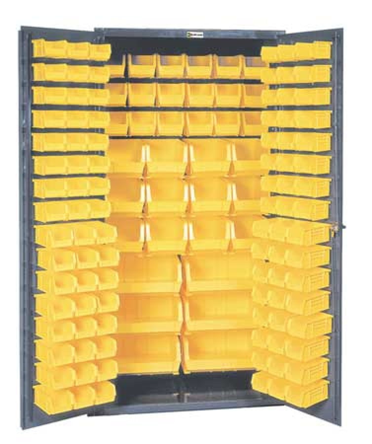 DCBDLP724RDR-95 12 Door Shelves and 4 Drawers 1 Shelf Durable Gray Textured Coat Finish Durham Heavy Duty Welded 14 Gauge Steel Cabinet with 132 Bins 24 Length x 36 Width x 72 Height