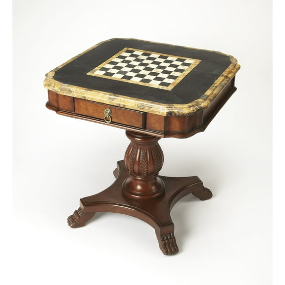 Butler Specialty Heritage Wood Brown Square Pedestal Game Table