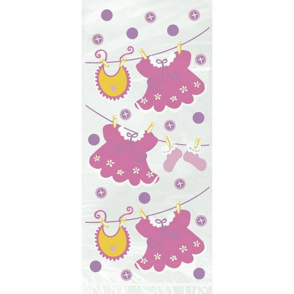 Baby Clothes Pink Cello Bags (20 ct)