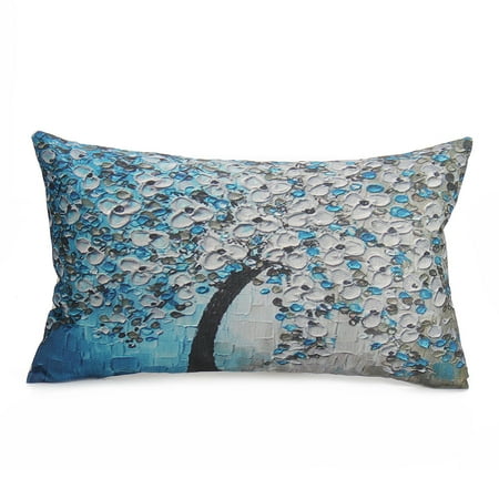 Pillow Retail Package - Specification: Size: 30cm x 50cm / 11.81'' x 19.69'' Material: Cotton and Linen Style: 3D Design Package Included: 1 x 3D Vintage Flower Cotton Linen Pillow Case Note: Please understand that colors m