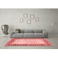 thumbnail image 3 of Ahgly Company Machine Washable Indoor Square Abstract Red Modern Area Rugs, 4' Square, 3 of 4