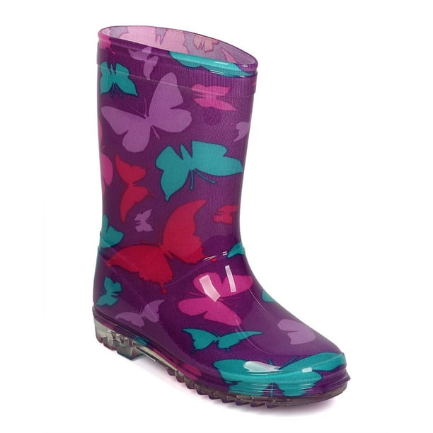 Jelly Beans New Girl EF62 Butterfly Jelly Round Toe Pull On Rain Boot