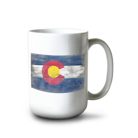 

15 fl oz Ceramic Mug Rustic Colorado State Flag Dishwasher & Microwave Safe