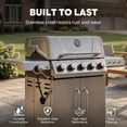 thumbnail image 3 of Feasto 5-Burner Propane Gas Grill, Stainless Steel Body, Double Deck Lid, 58000 BTU, 686 Sq.In. Cabinet Storage, 3 of 11