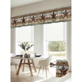 thumbnail image 6 of Teal Brown Farmhouse Valances for Windows, Country Texas Star Vintage Light Filtering Kitchen Curtains, Rod Pocket Window Valance Curtains for Living Room Bedroom, 42" W x 18" L, 2 Panels, 6 of 9
