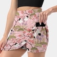 thumbnail image 3 of Japanese Garden In Pink Women's skirt Aesthetic skirts New Fashion Short Skirts Japanese Garden Japanes Garden Pink Birds, 3 of 7