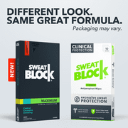 SweatBlock Maximum Strength Antiperspirant Wipes for Excessive Sweat & Odor Control