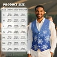 thumbnail image 7 of Yuyamidu Blue Snowflake Men's V-Neck Business Vests with 3 Pockets Christmas Formal Dress Vest for Suit Tuxedo Casual 4 Button Waistcoat Size 2XL, 7 of 7