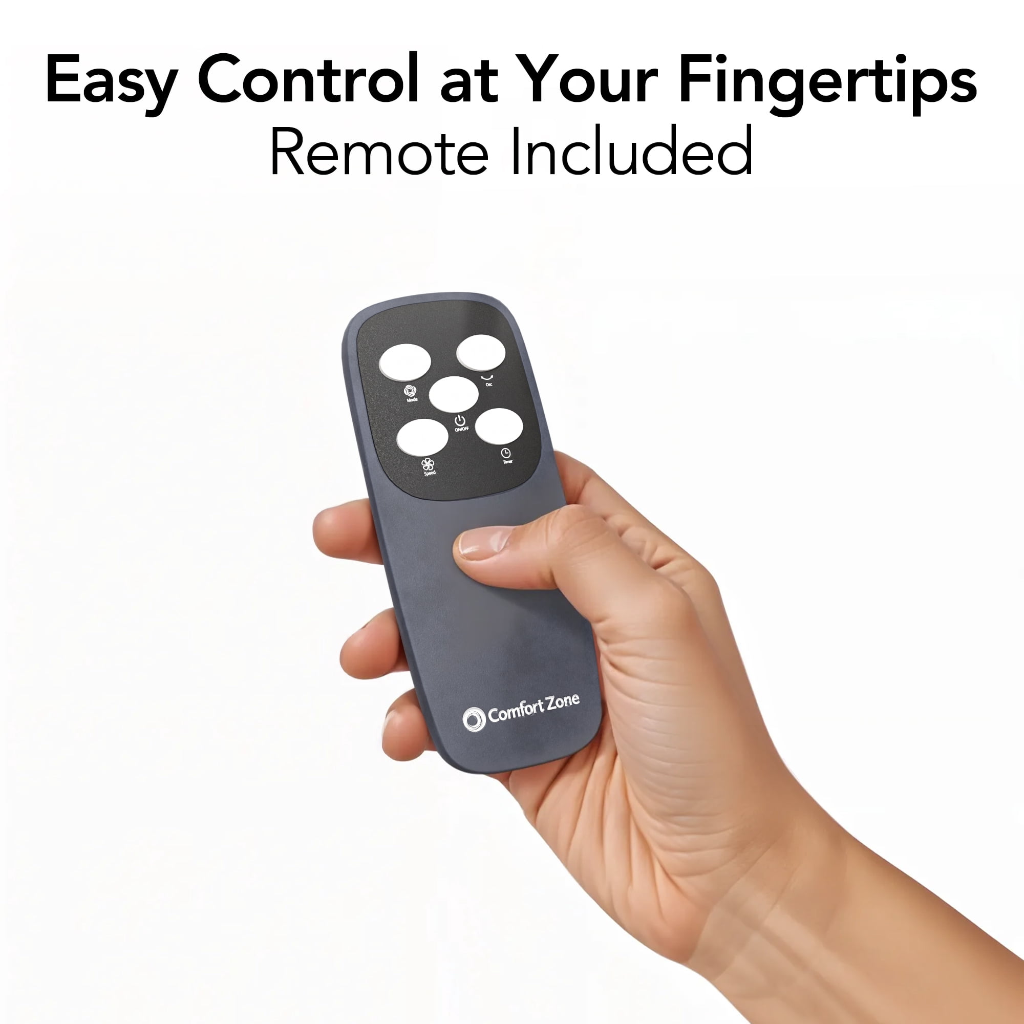 Comfort Zone 36” Tower Fan with Remote Control and Timer, Black