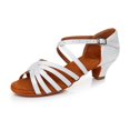 thumbnail image 4 of CAICJ98 Girls Low Heels Ballroom Shoes Latin Dance Shoes Salsa Tango Performance Practice Dance Shoes (Little Kid/Big Kid),13, 4 of 4