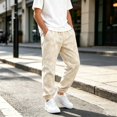 thumbnail image 2 of Boys Stretched Waist Ankle Tapered Sweatpants, Soft Long Work Style Trousers With Side Pockets, Boys Athletic Pants For School Play And Outdoor Daily | Akmoler,Beige 9-10 Years, 2 of 6