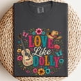 thumbnail image 2 of Love Like Dolly Graphic Tee Country Music Shirt Cowgirl Style Top Beige Feminine Western Wear Floral Guitar Tee, 2 of 5