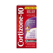 Cortizone-10 Maximum Strength Intensive Healing Itch Relief Cream, 1% Hydrocortisone, Fast-Acting, Anti-Itch Cream for Bug Bites, Rash, Eczema, Psoriasis, Poison Ivy, Oak, Sumac & More, 2 oz