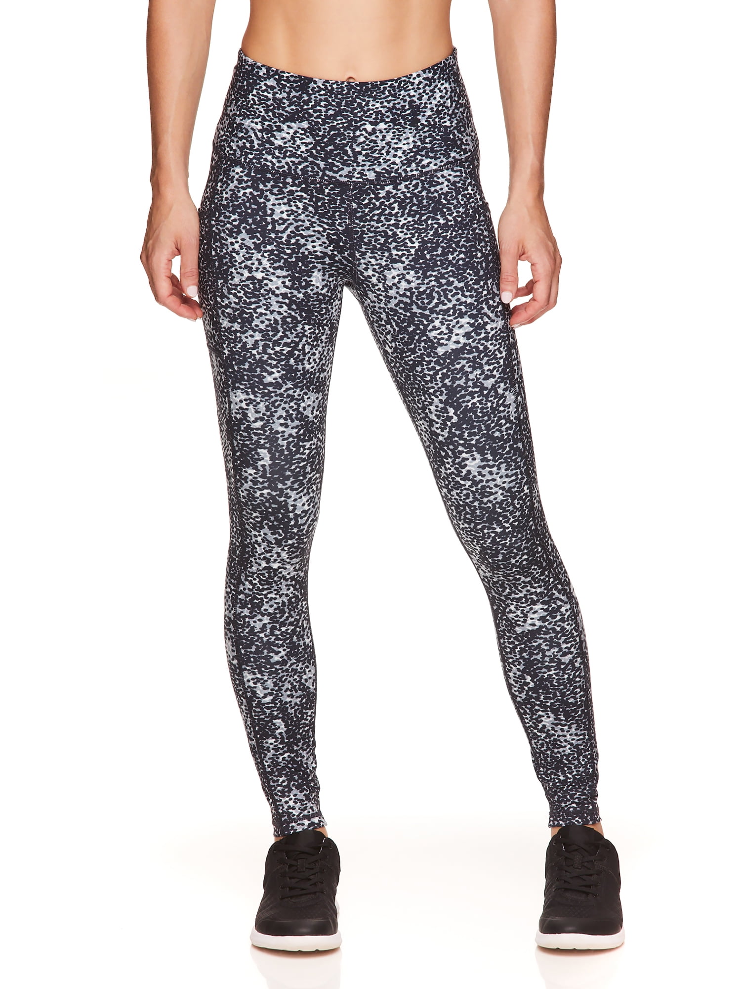 Reebok Womens HighWaisted Active Leggings with Pockets, Dotty Animal