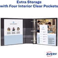 thumbnail image 4 of Avery Durable Clear View 3 Ring Binders, 2 Inch EZD Rings, 1 White Binder (09501), 4 of 5
