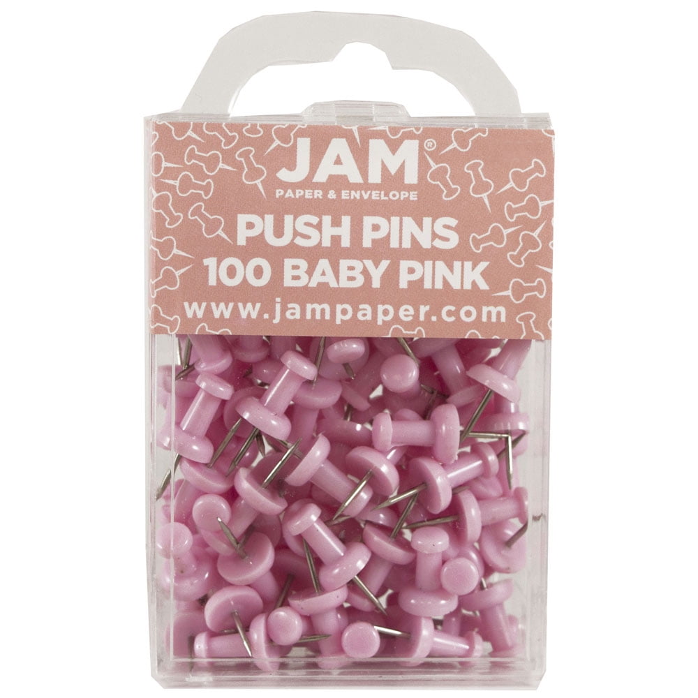 150/Pack JAM PAPER Colorful Push Pins Assorted Color Pushpin Jar 