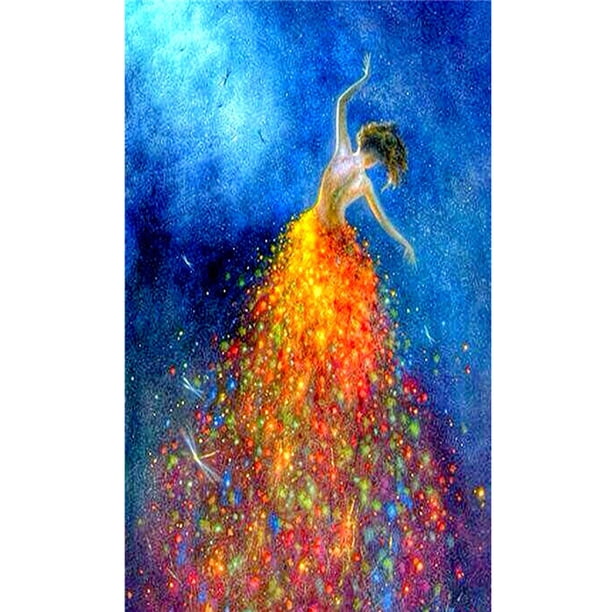 Cuadros Decorativos 5D imagen Bling chica bailando taladro redondo completo DIY mosaico diamante pintura Sywqhk Nuevos Originales