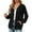 Black, variant on Ediodpoh Women's Autumn Winter Loose Long Sleeve Hooded Zipper Cardigan for Women Pocket Sweater Navy XL