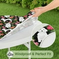 thumbnail image 5 of White Poodle Dog Hawaiian Floral Round Fitted Tablecloth with Elastic Edge,Dining Table Cover Waterproof,Outdoor Round Tablecloth for Camping,Dining,Indoor and Outdoor, 5 of 7