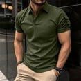 thumbnail image 2 of Summer Fashion Shirts for Mens 2025 Plus Size Leisure Versatile Solid Color Button Pocket Lapel T-shirt Top, 2 of 5