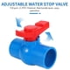 thumbnail image 2 of 40mm x 40mm Slip Full Port Red Handle Lever U-PVC Ball Valve Blue, 2 of 5