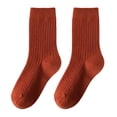 thumbnail image 5 of Moxufan Women Mid-calf Socks High Elastic Breathable Socks Sweat-absorbent Stockings Soft Solid Color Bootie Socks Thick Warm Socks for Fall Winter,Brown, 5 of 8