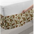thumbnail image 2 of Botanical Bed Skirt, Classical Cacao Plant and Leaves Print on Muted Background, Elastic Bedskirt Dust Ruffle Wrap Around for Bedding Decor, 4 Sizes, Grey Yellow Dark Rust, by Ambesonne, 2 of 2