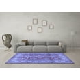thumbnail image 3 of Ahgly Company Machine Washable Indoor Square Geometric Blue Traditional Area Rugs, 3' Square, 3 of 4